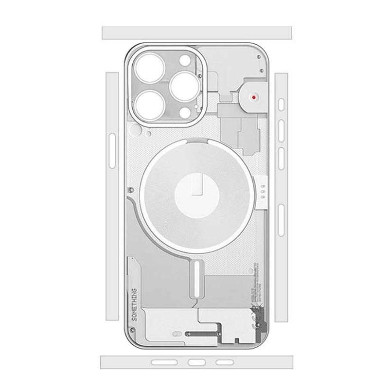 For iPhone 15 Pro Max All-inclusive PET Phone Decal Adhesive Sticker(White)