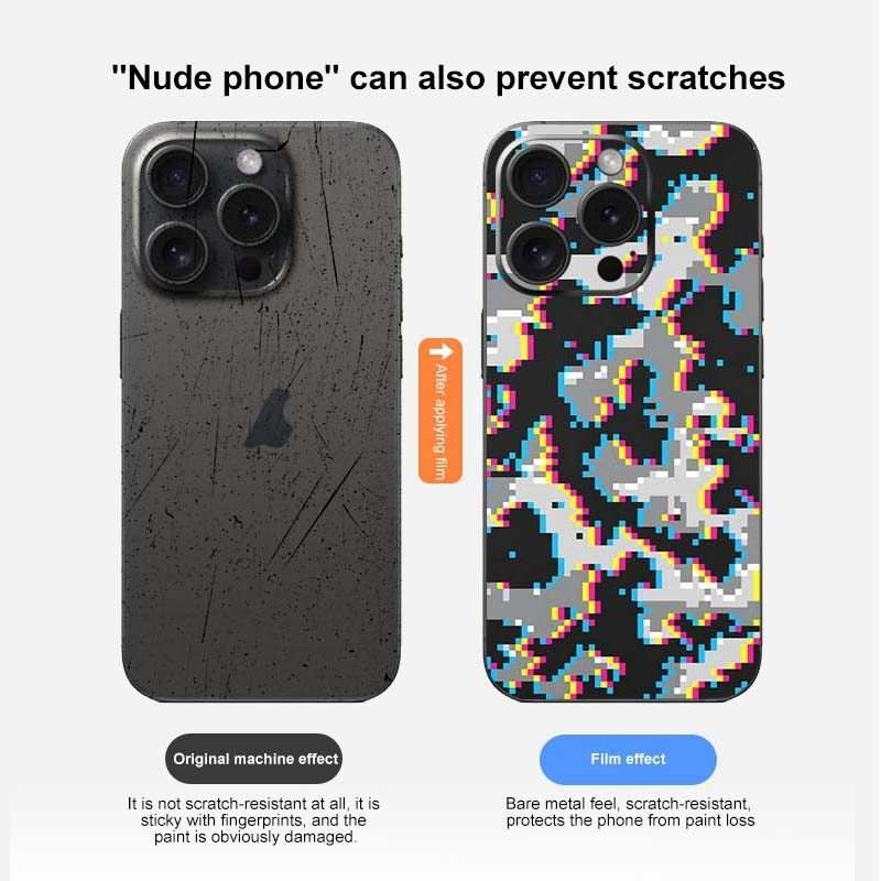 For iPhone 15 Pro Max All-inclusive PET Phone Decal Adhesive Sticker(White)