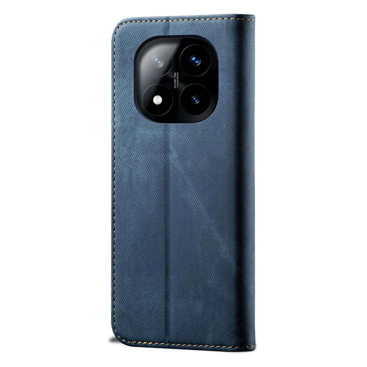 For Redmi Note 14 Pro+ 5G Denim Texture Casual Style Horizontal Flip Leather Case(Blue)
