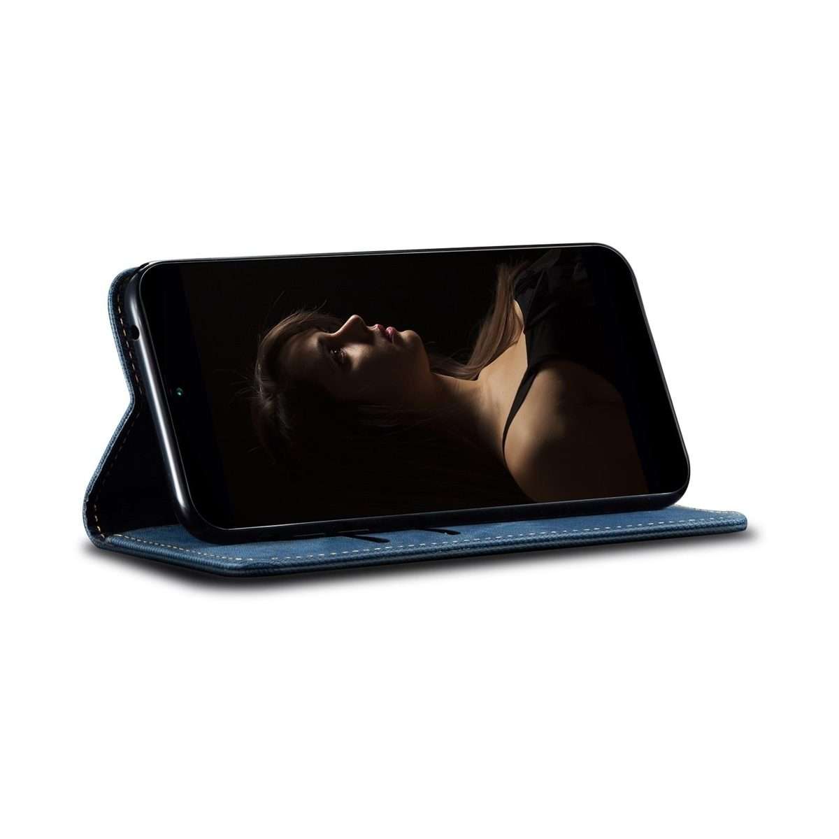 For Redmi Note 14 Pro+ 5G Denim Texture Casual Style Horizontal Flip Leather Case(Blue)