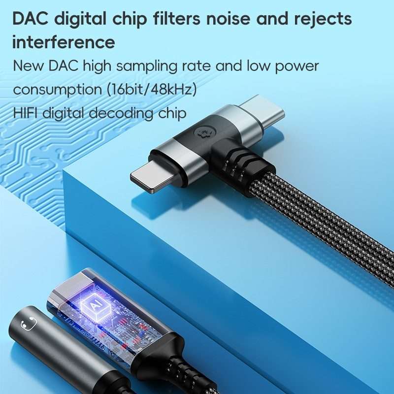 4 in 1 8 Pin / Type-C to Type-C, 3.5mm Audio Adapter Cable(Black)