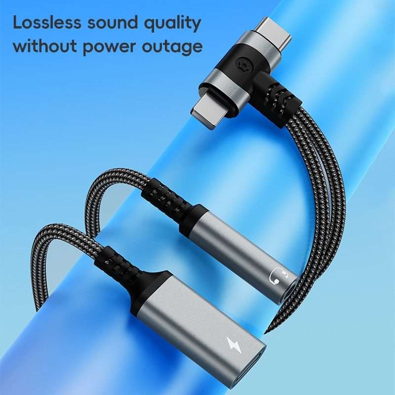 4 in 1 8 Pin / Type-C to Type-C, 3.5mm Audio Adapter Cable(Black)