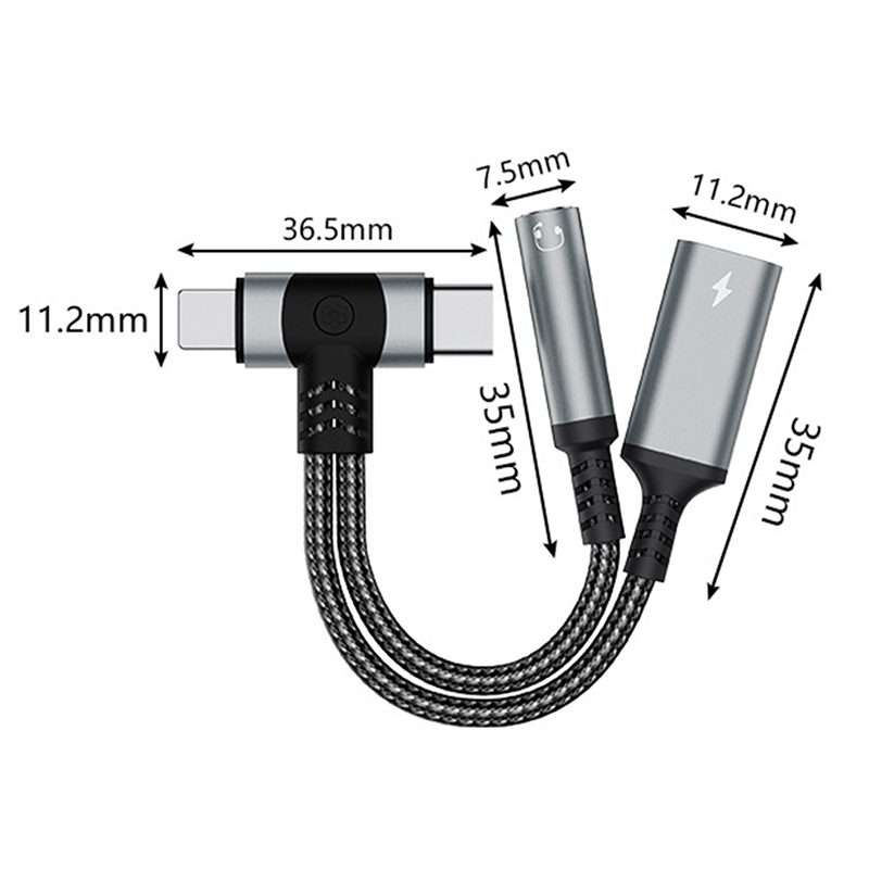 4 in 1 8 Pin / Type-C to Type-C, 3.5mm Audio Adapter Cable(Red)