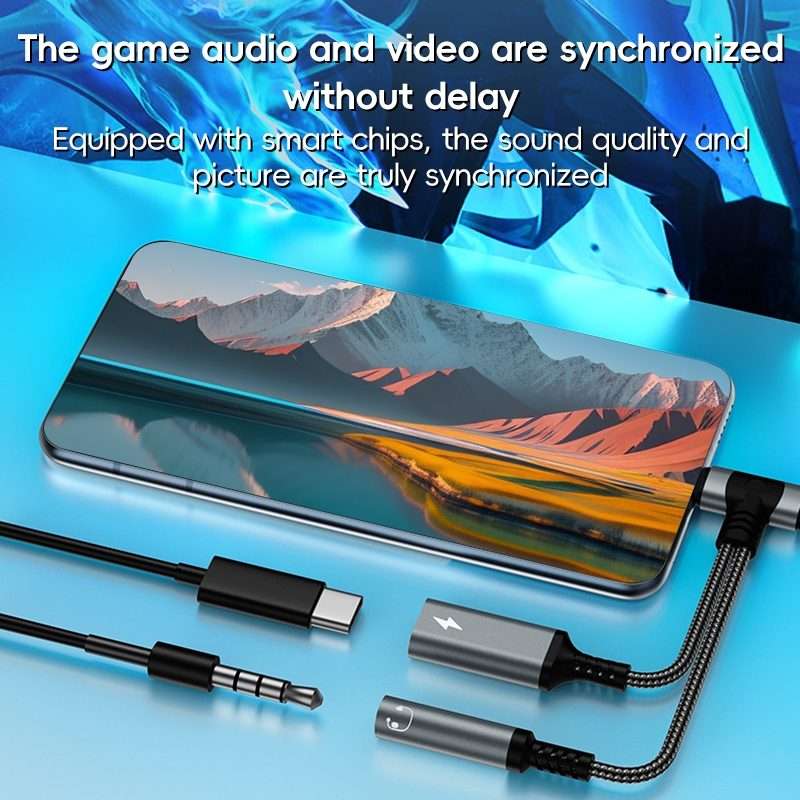 4 in 1 8 Pin / Type-C to Type-C, 3.5mm Audio Adapter Cable(Silver)
