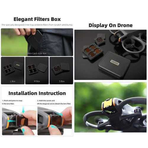 For DJI Avata 2 Sunnylife Camera Lens Filter, Filter:5 in 1 ND8/16/32/64/128