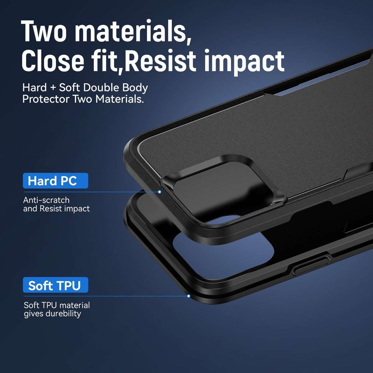 For iPhone 16 Pro Max Pioneer Armor Heavy Duty PC + TPU Phone Case(Black)