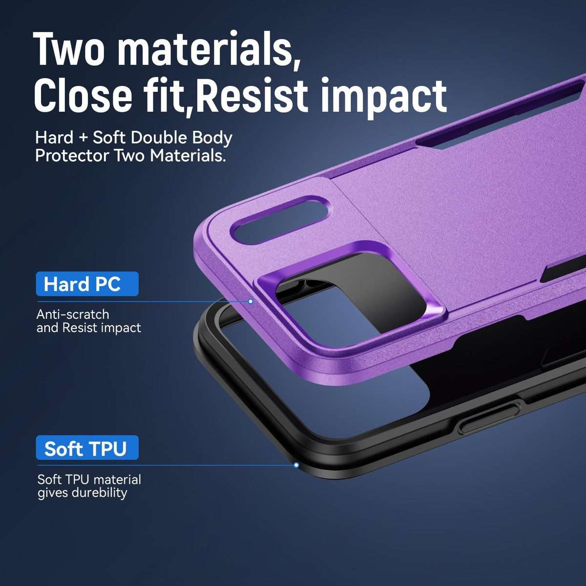 For iPhone 17 Pro Pioneer Armor Heavy Duty PC + TPU Phone Case(Purple+Black)
