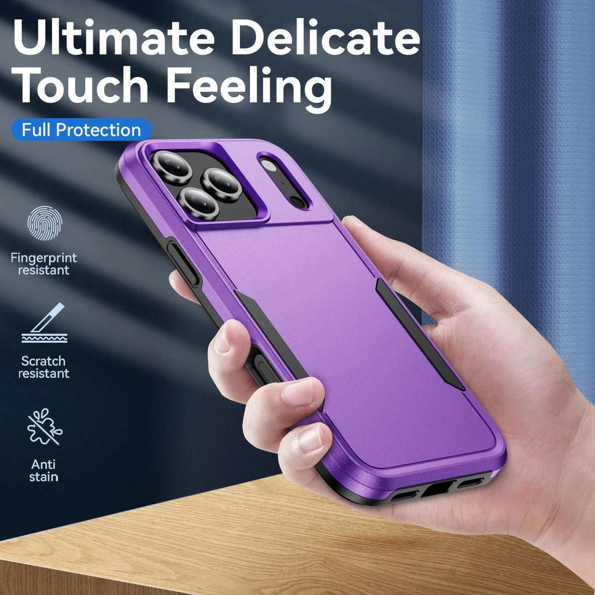 For iPhone 17 Pro Pioneer Armor Heavy Duty PC + TPU Phone Case(Purple+Black)