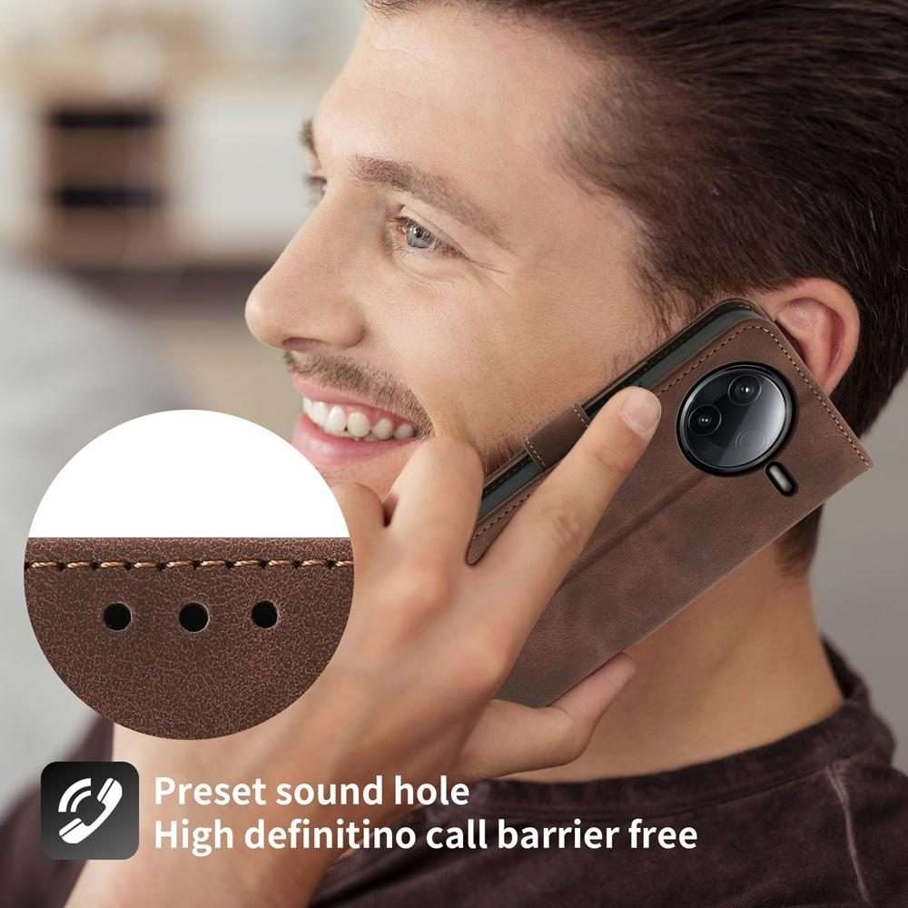 For Redmi K80 / K80 Pro Skin Feel Flowers Embossed Wallet Leather Phone Case(Brown)