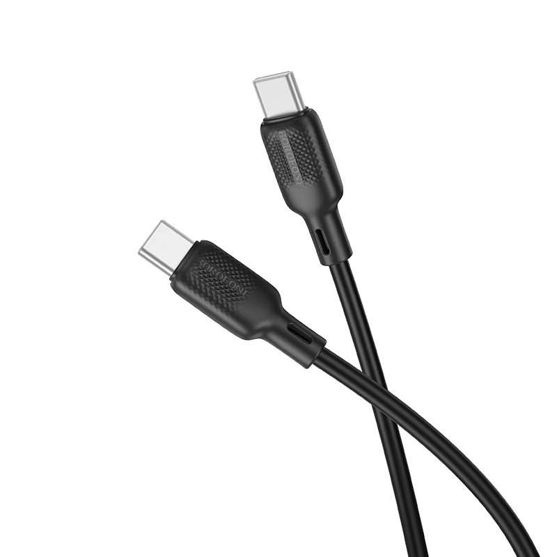 BOROFONE BX113 60W USB-C / Type-C to Type-C Silicone Charging Data Cable, Length:2m(Black)