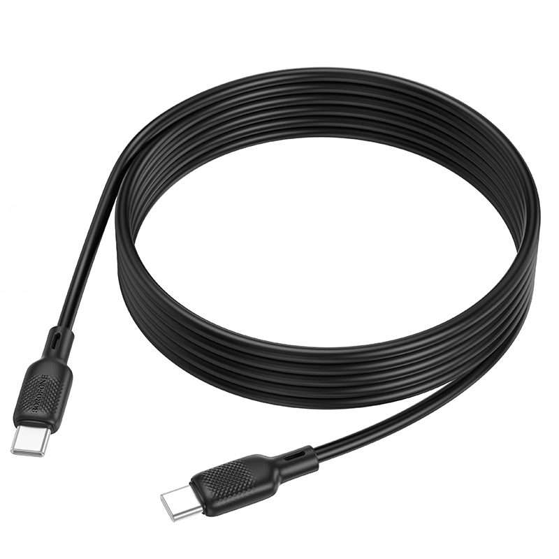 BOROFONE BX113 60W USB-C / Type-C to Type-C Silicone Charging Data Cable, Length:2m(Black)
