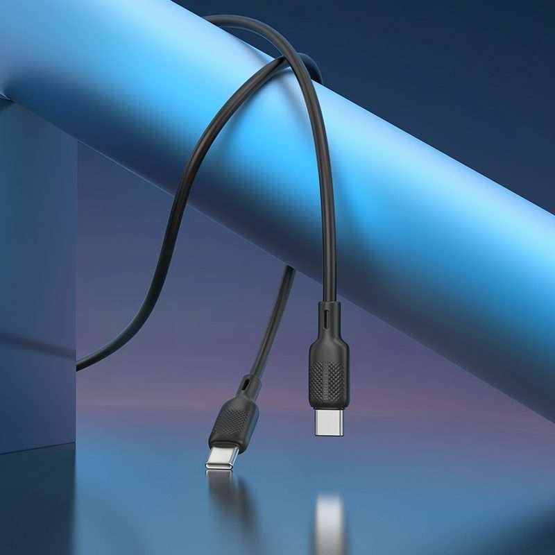 BOROFONE BX113 60W USB-C / Type-C to Type-C Silicone Charging Data Cable, Length:2m(Black)