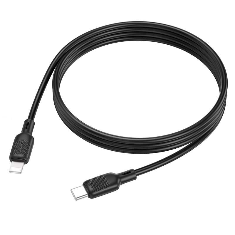 BOROFONE BX113 PD 27W USB-C / Type-C to 8 Pin Silicone Charging Data Cable, Length:1m(Black)