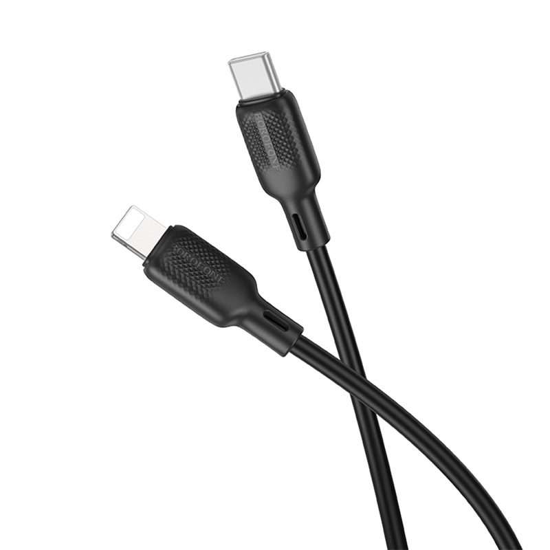 BOROFONE BX113 PD 27W USB-C / Type-C to 8 Pin Silicone Charging Data Cable, Length:2m(Black)