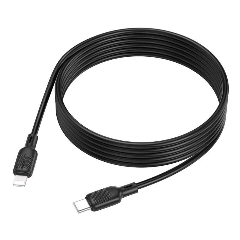 BOROFONE BX113 PD 27W USB-C / Type-C to 8 Pin Silicone Charging Data Cable, Length:2m(Black)