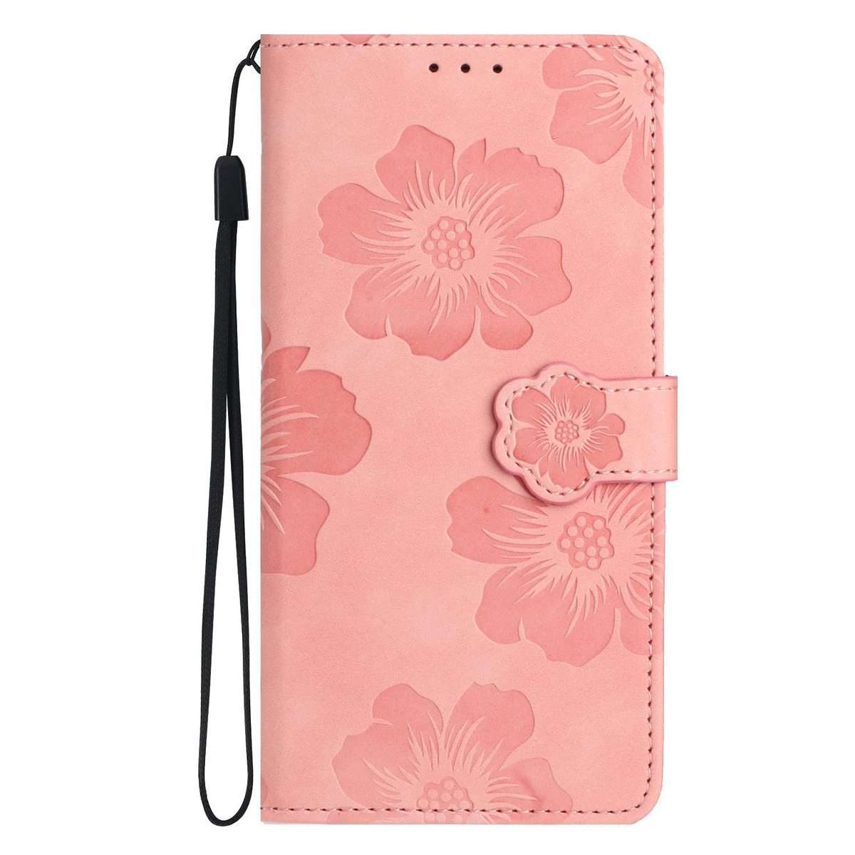For Redmi K90/Poco F8 Pro Flower Embossing Pattern Leather Phone Case(Pink)