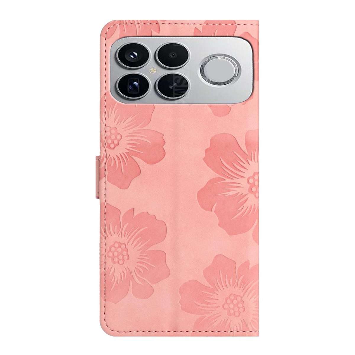 For Redmi K90/Poco F8 Pro Flower Embossing Pattern Leather Phone Case(Pink)