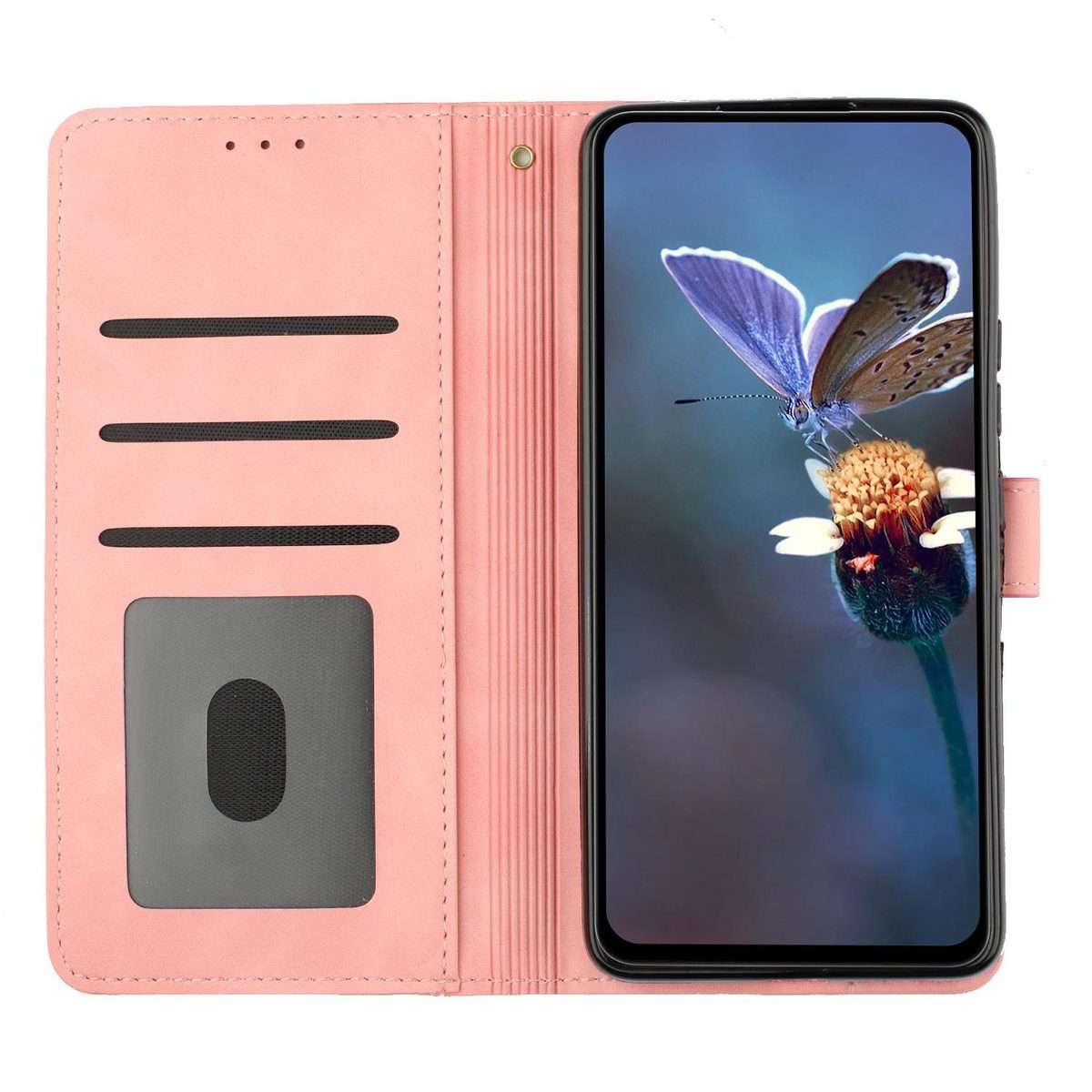 For Redmi K90/Poco F8 Pro Flower Embossing Pattern Leather Phone Case(Pink)