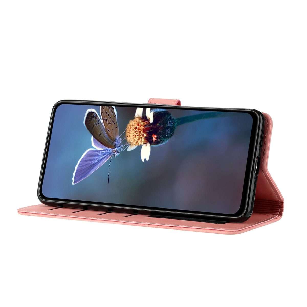 For Redmi K90/Poco F8 Pro Flower Embossing Pattern Leather Phone Case(Pink)
