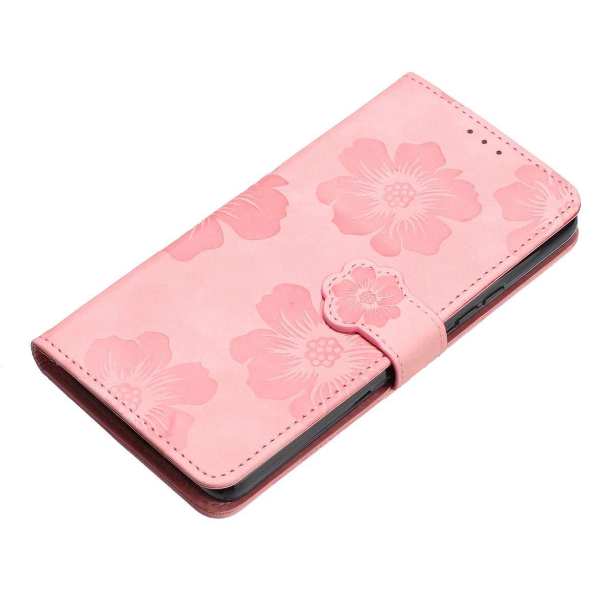 For Redmi K90/Poco F8 Pro Flower Embossing Pattern Leather Phone Case(Pink)