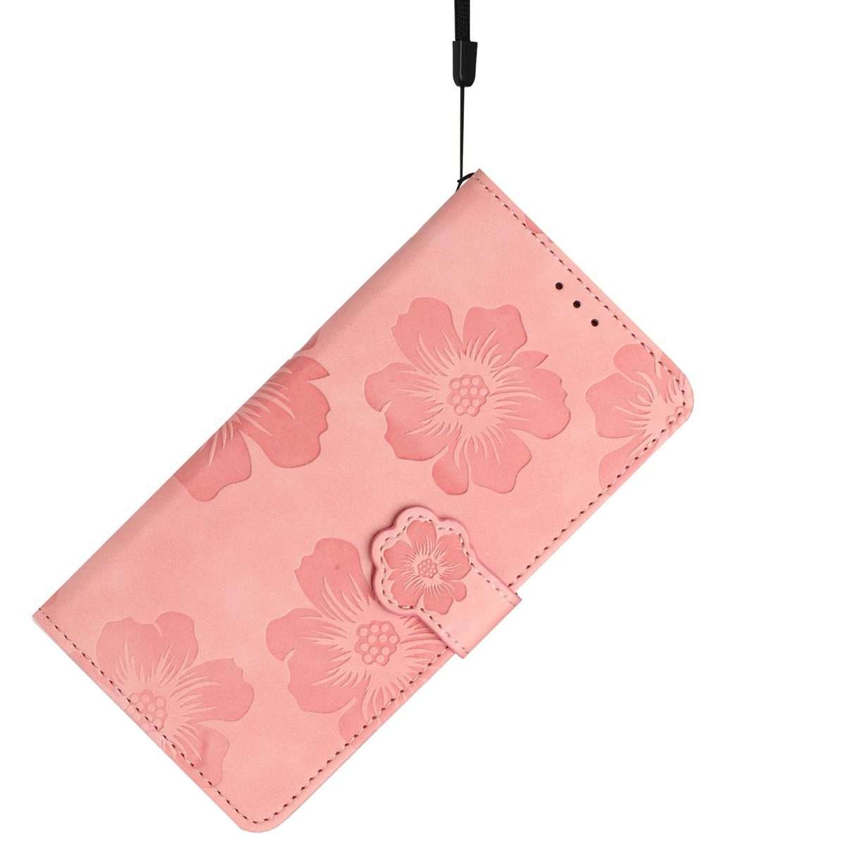For Redmi K90/Poco F8 Pro Flower Embossing Pattern Leather Phone Case(Pink)