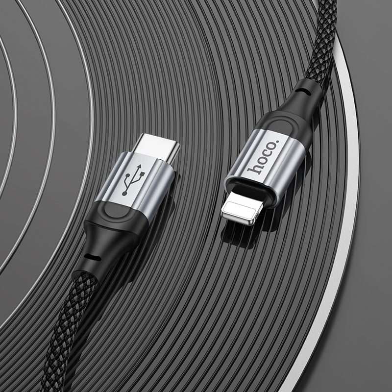 hoco X102 USB-C / Type-C to 8 Pin Fresh PD Charging Data Cable, Length:1m(Black)