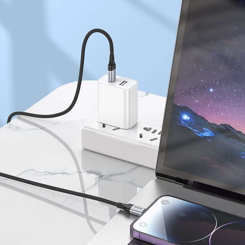 hoco X102 USB-C / Type-C to 8 Pin Fresh PD Charging Data Cable, Length:1m(Black)