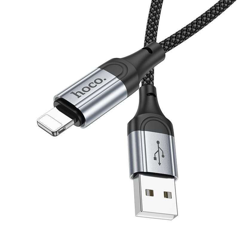 hoco X102 USB to 8 Pin Fresh 2.4A Charging Data Cable, Length:1m(Black)