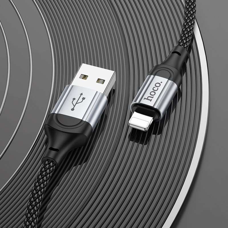 hoco X102 USB to 8 Pin Fresh 2.4A Charging Data Cable, Length:1m(Black)
