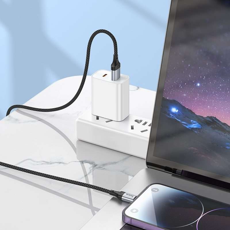 hoco X102 USB to 8 Pin Fresh 2.4A Charging Data Cable, Length:1m(Black)