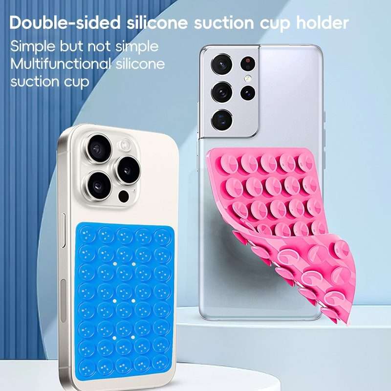 Mobile Phone Silicone 40 Double Side Suction Cup Back Stickers(Teal Green)