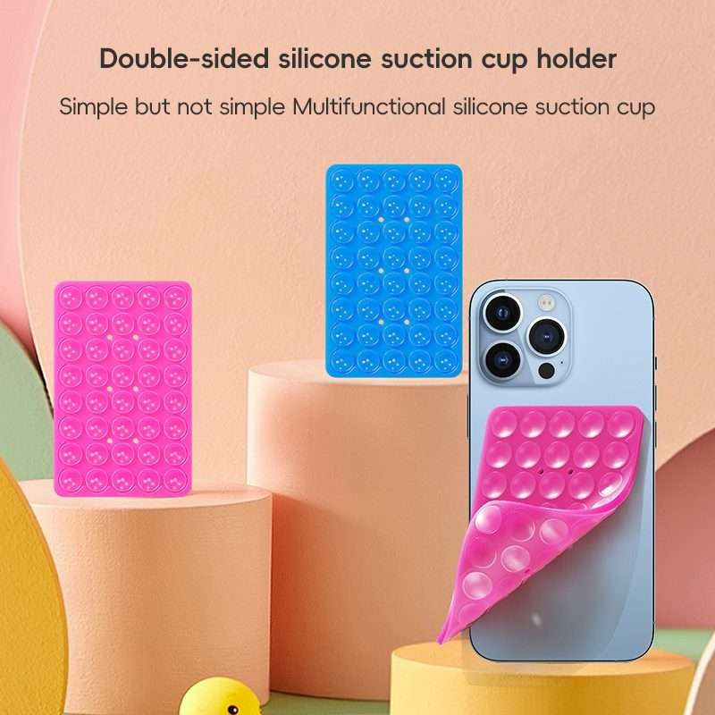 Mobile Phone Silicone 40 Double Side Suction Cup Back Stickers(Teal Green)