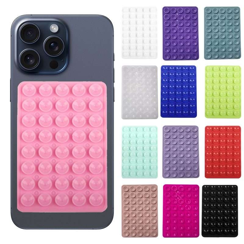 Mobile Phone Silicone 40 Double Side Suction Cup Back Stickers(Teal Green)
