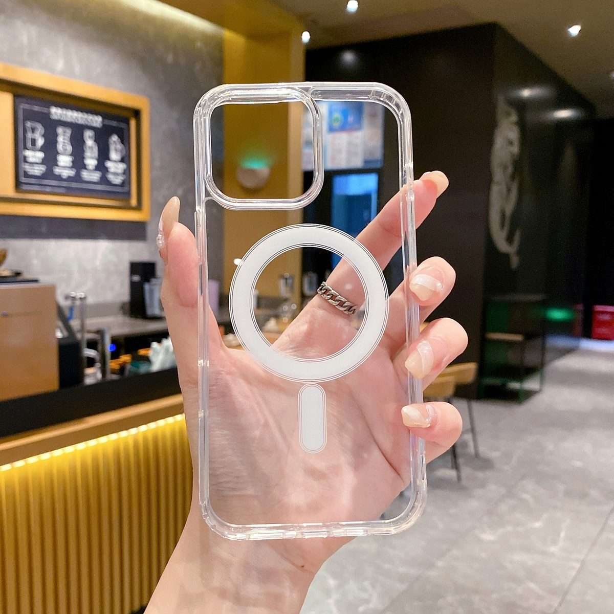 For iPhone 15 Pro Clear Acrylic TPU MagSafe Phone Case, Pop-up Animation Version(Transparent)