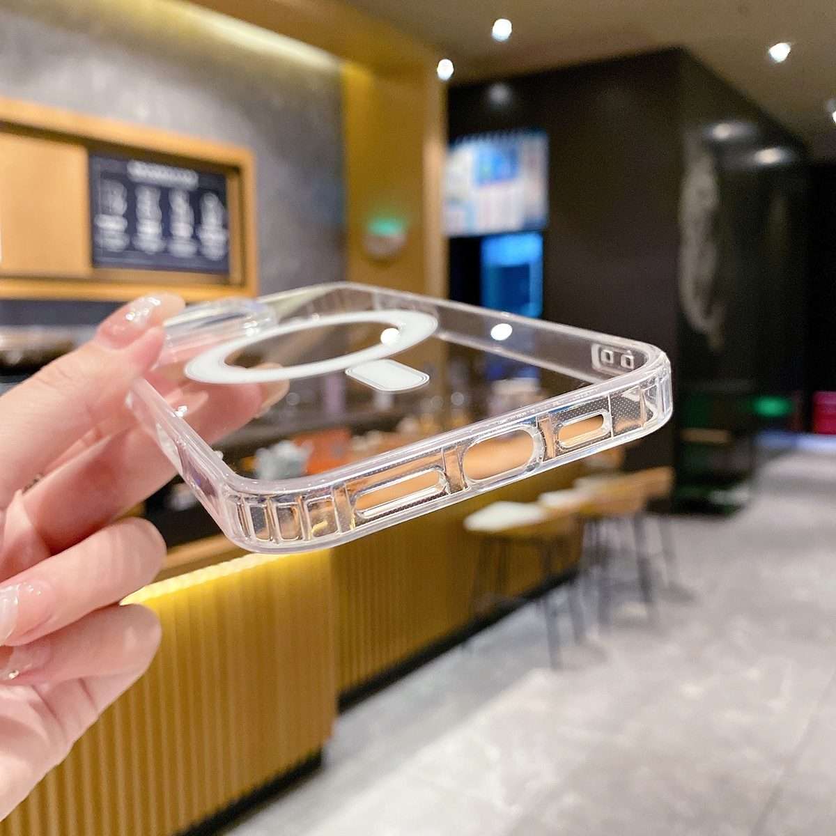 For iPhone 13 Pro Max Clear Acrylic TPU MagSafe Phone Case, Pop-up Animation Version(Transparent)