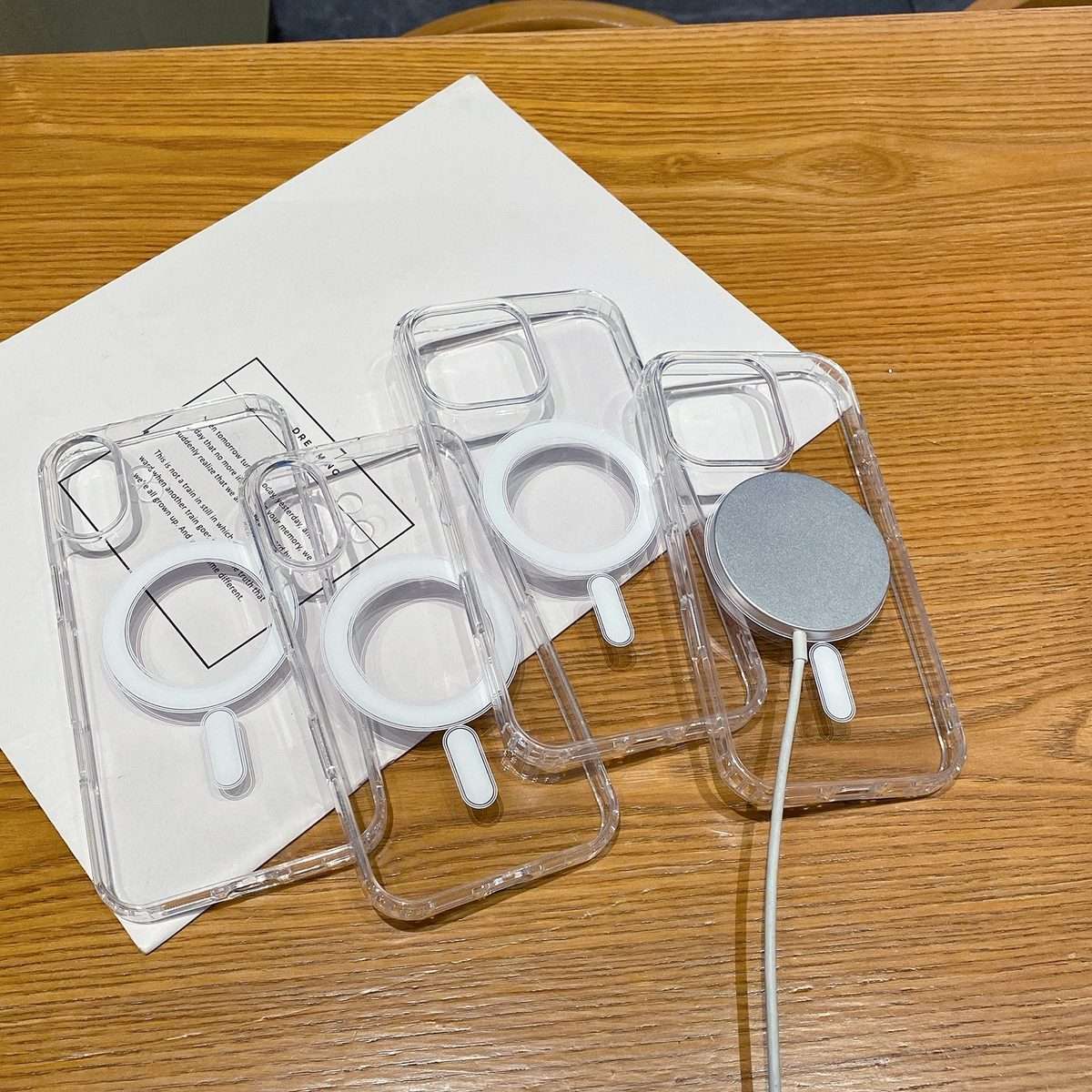 For iPhone 13 Pro Max Clear Acrylic TPU MagSafe Phone Case, Pop-up Animation Version(Transparent)