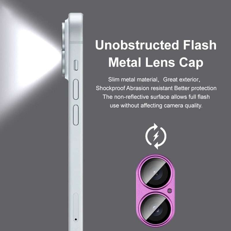 For iPhone 16 / 16 Plus IMAK Metal Armor Premium Camera Protector Film(Rose Red)