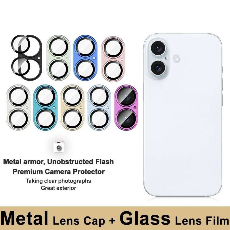 For iPhone 16 / 16 Plus IMAK Metal Armor Premium Camera Protector Film(Light Blue)