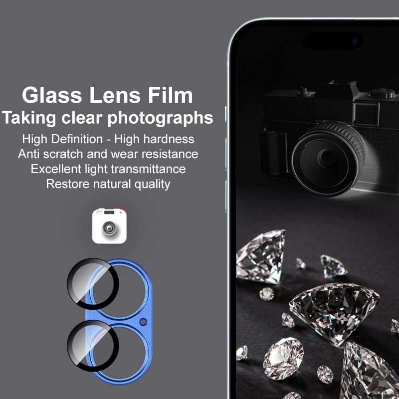 For iPhone 16 / 16 Plus IMAK Metal Armor Premium Camera Protector Film(Light Blue)
