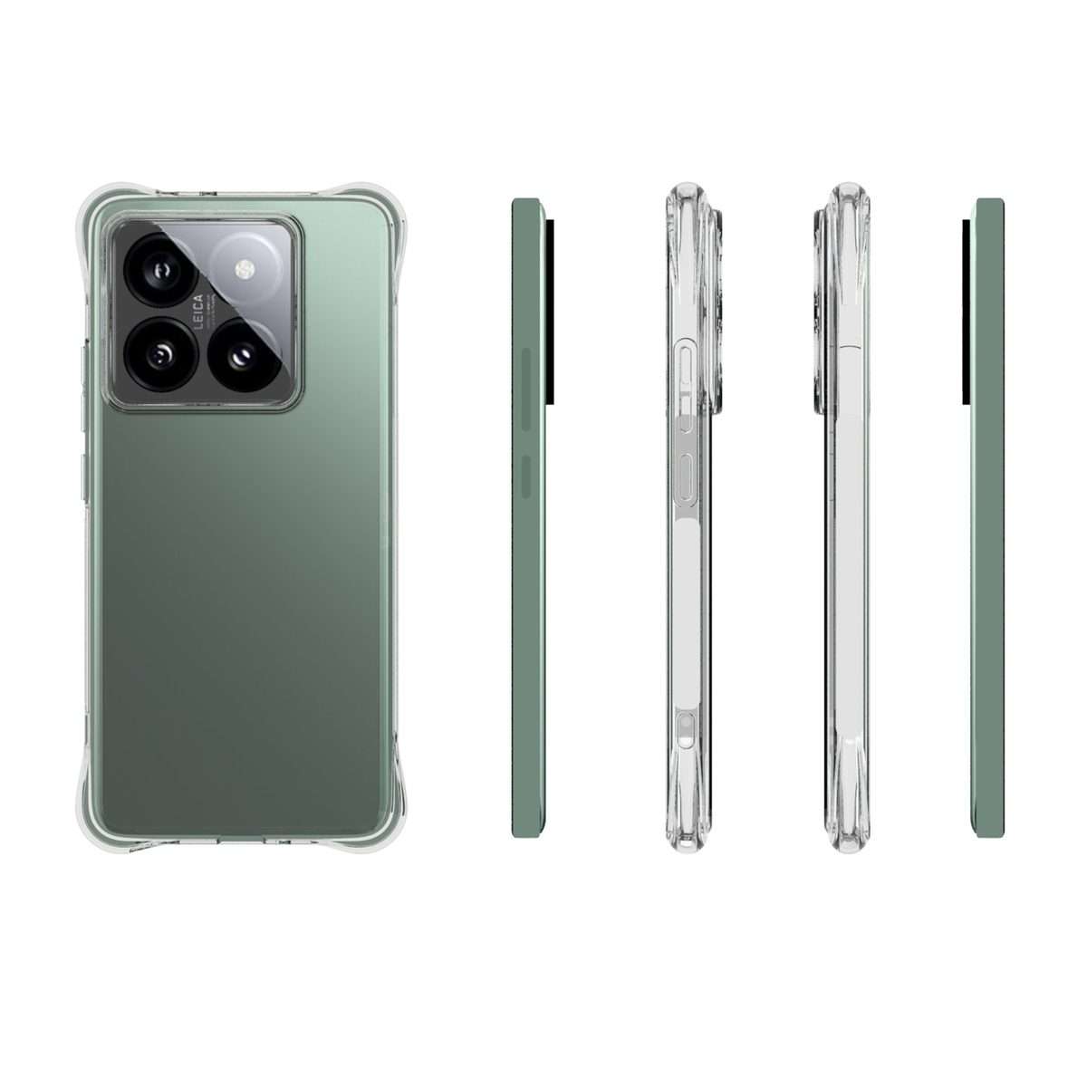 For Xiaomi 14T Pro Shockproof Non-slip Thickening TPU Phone Case(Transparent)