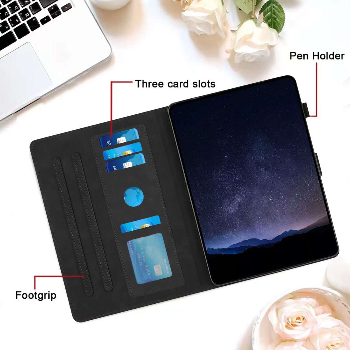 For iPad Pro 11 2025 / 2024 Honeycomb Embossed Leather Smart Tablet Case(Black)