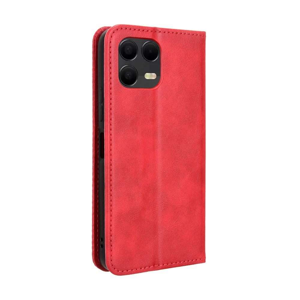 For T-Mobile Revvl 8 Pro 5G Magnetic Buckle Retro Texture Leather Phone Case(Red)