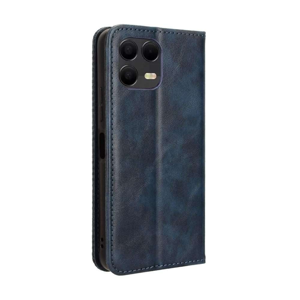 For T-Mobile Revvl 8 Pro 5G Magnetic Buckle Retro Texture Leather Phone Case(Blue)
