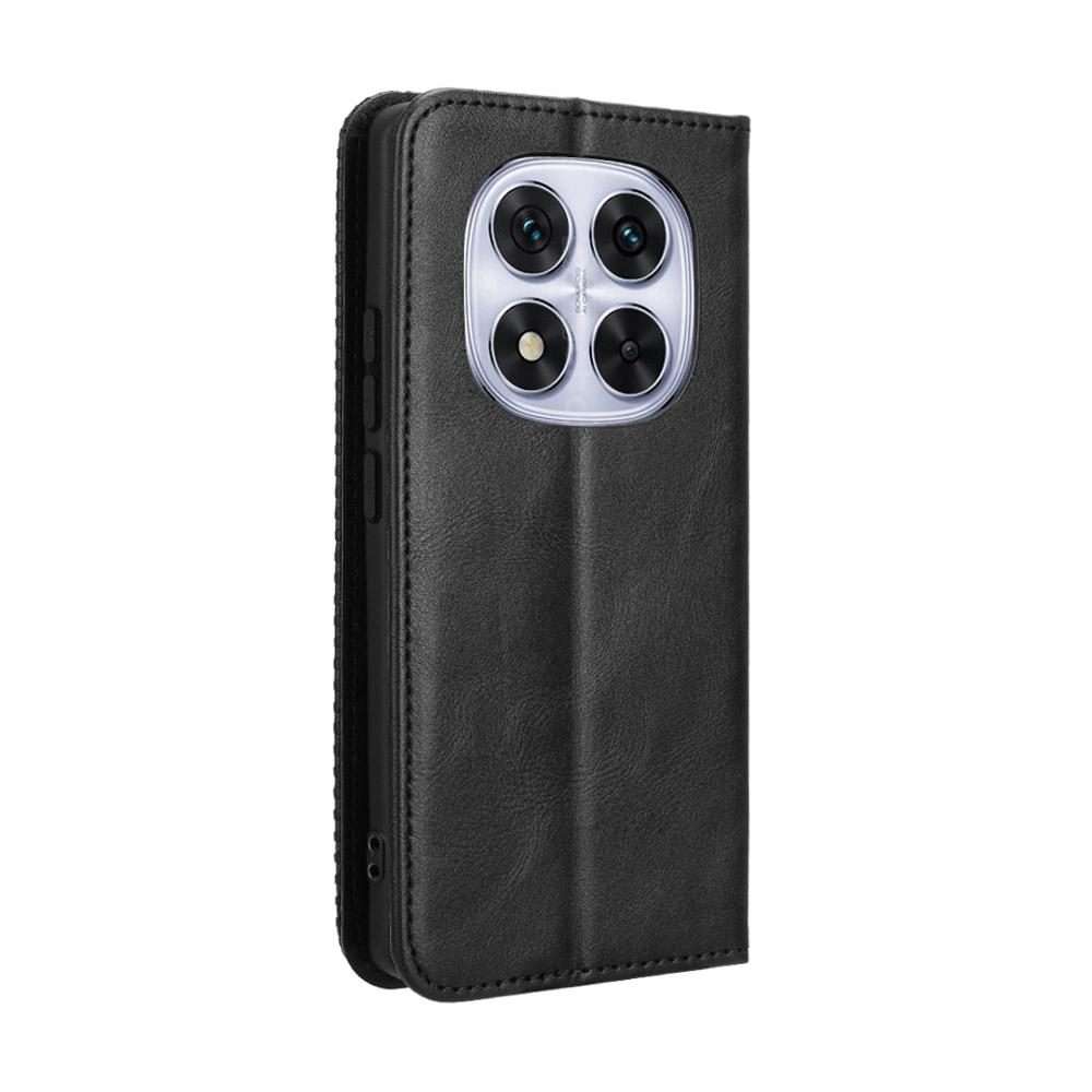 For Redmi Note 14 Pro+ 5G Magnetic Buckle Retro Texture Leather Phone Case(Black)