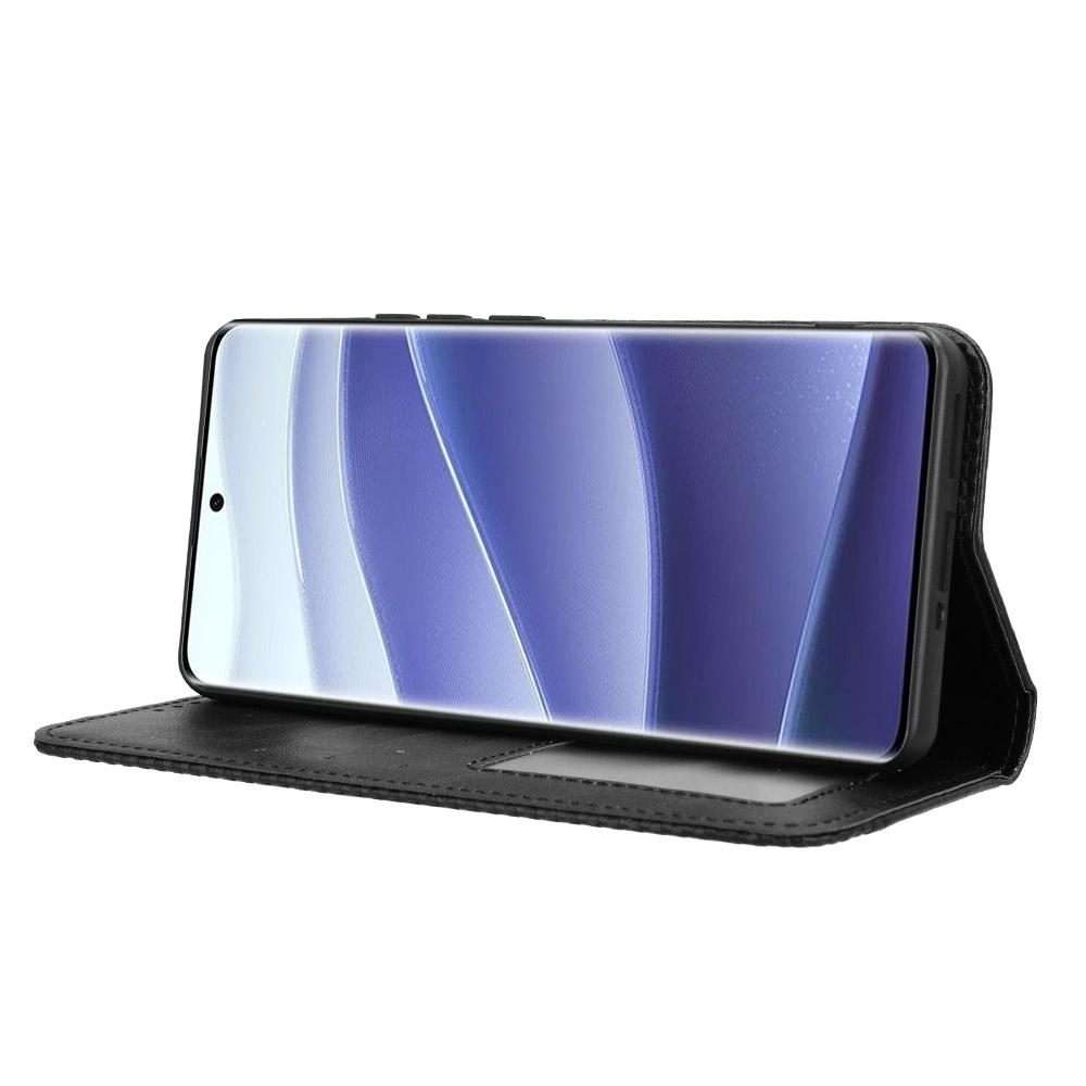 For Redmi Note 14 Pro+ 5G Magnetic Buckle Retro Texture Leather Phone Case(Black)