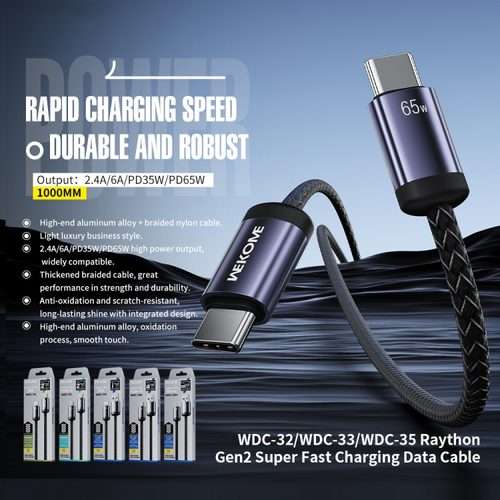 WK WDC-32i Raython Gen2 1m 2.4A USB to 8 Pin Fast Charging Data Cable(Black)