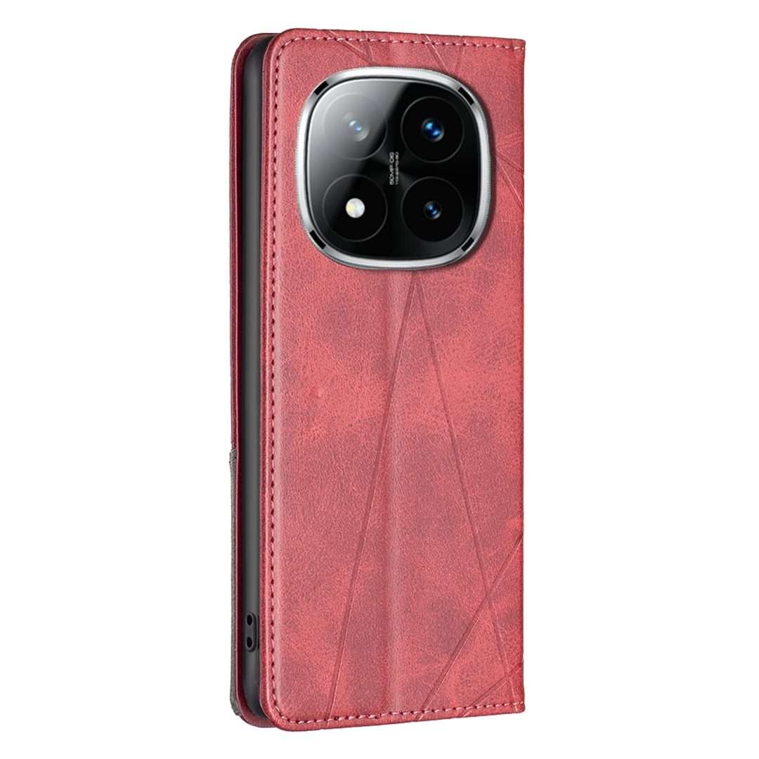 For Redmi Note 14 Pro 5G / Note 14 Pro+ 5G Rhombus Texture Magnetic Leather Phone Case(Red)