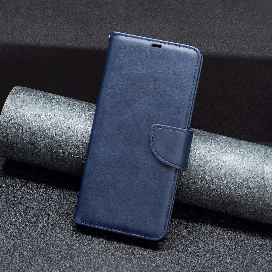 For Redmi Note 14 Pro 5G / Note 14 Pro+ 5G Lambskin Texture Pure Color Flip Leather Pho ... (Blue)