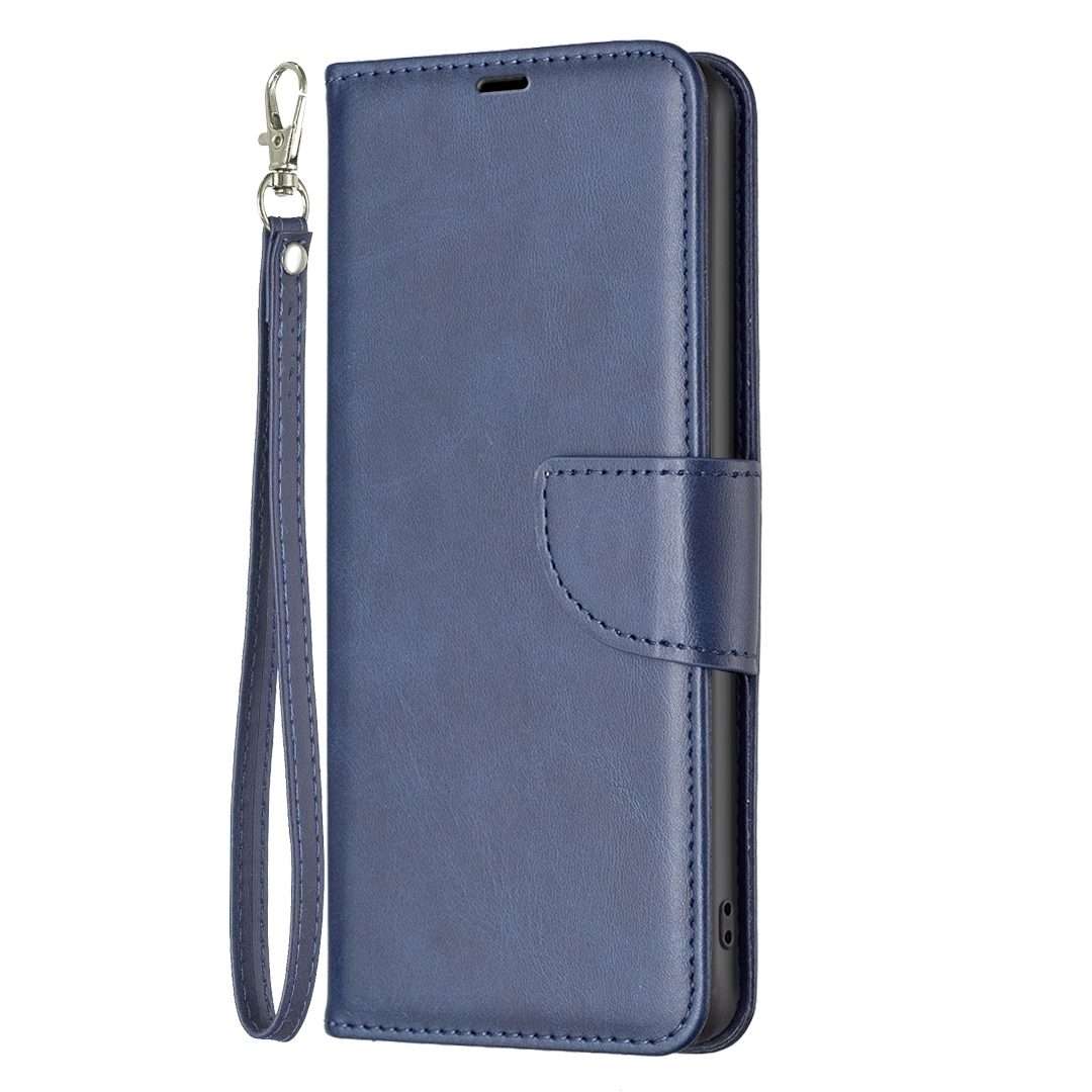 For Redmi Note 14 Pro 5G / Note 14 Pro+ 5G Lambskin Texture Pure Color Flip Leather Pho ... (Blue)