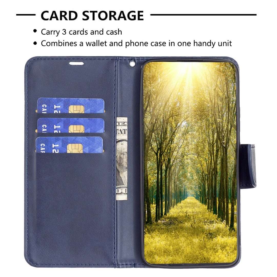 For Redmi Note 14 Pro 5G / Note 14 Pro+ 5G Lambskin Texture Pure Color Flip Leather Pho ... (Blue)